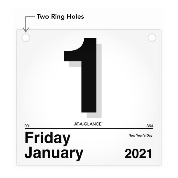 At-A-Glance Today Is Daily Wall Calendar Refill, 8 1/2 X 8, White, 2023