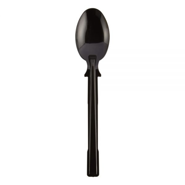 Smartstock T-Series Disposable Cutlery Refills, Polystyrene Teaspoons, Black, 40 Teaspoons Per Refill, Box Of 24 Refills