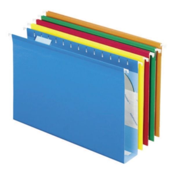 Pendaflex Premium Reinforced Color Extra-Capacity Hanging Folders, Legal Size, Assorted Colors (No Color Choice), Pack Of 25