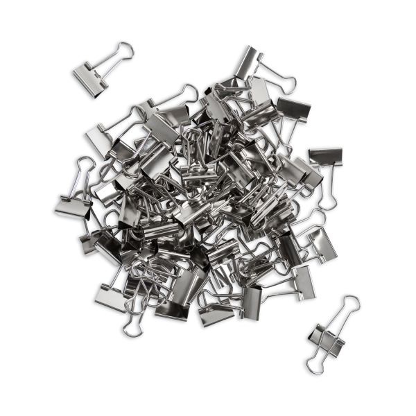 U Brands Binder Clips, Small, Silver, 72/Pack