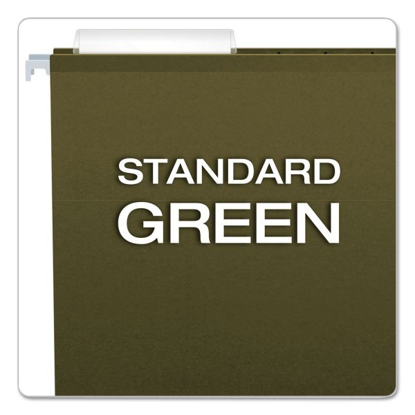 Pendaflex Reinforced Hanging File Folders With Printable Tab Inserts, Legal Size, 1/3-Cut Tabs, Standard Green, 25/Box