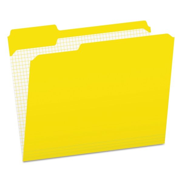Pendaflex Double-Ply Reinforced Top Tab Colored File Folders, 1/3-Cut Tabs: Assorted, Letter Size, 0.75" Expansion, Yellow, 100/Box