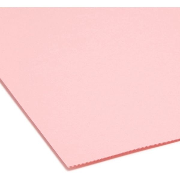Smead 1/3-Cut 2-Ply Color File Folders, Legal Size, Pink, Box Of 100