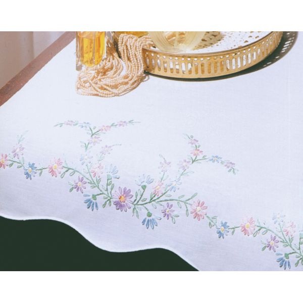 Tobin Stamped For Embroidery White Dresser Scarf 14