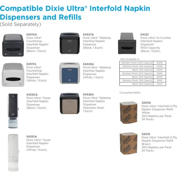Dixie Ultra Interfolded Tabletop Napkin Dispenser, Black