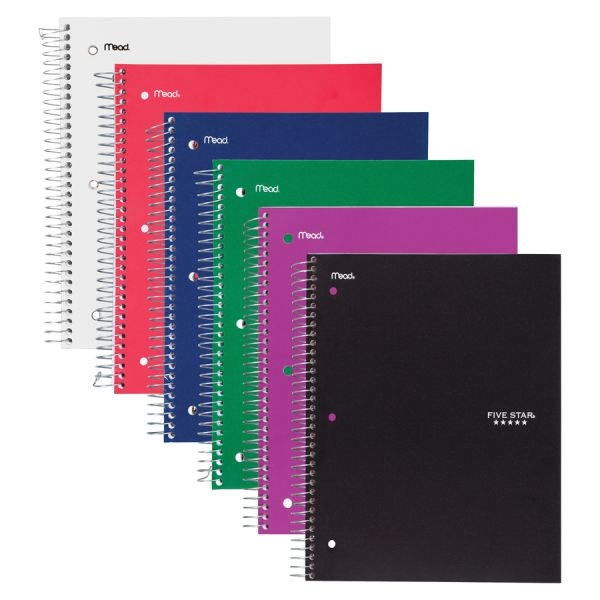 Five Star 3-Subject Wide Ruled Spiral Notebook