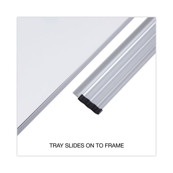 Universal Dry Erase Board, Melamine, 96 X 48, Satin-Finished Aluminum Frame