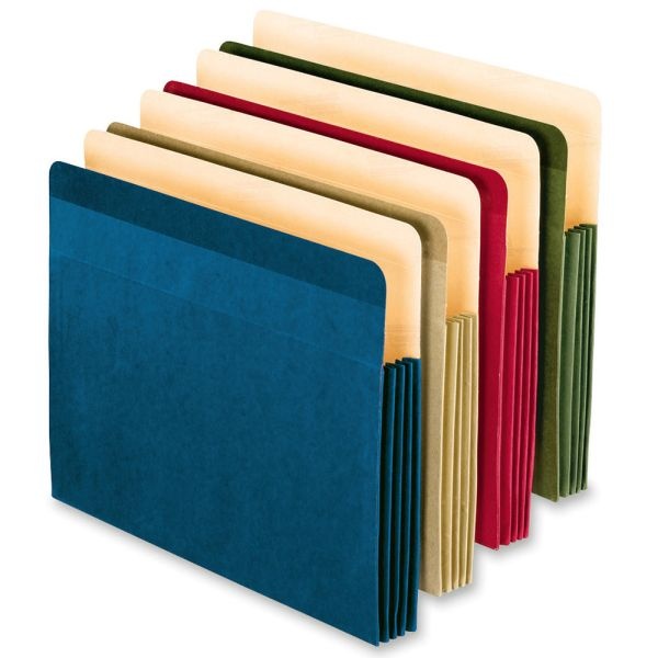Oxford Expanding File Pockets, Letter Size, 3 1/2" Expansion, 100% Recycled, Assorted, Box Of 4