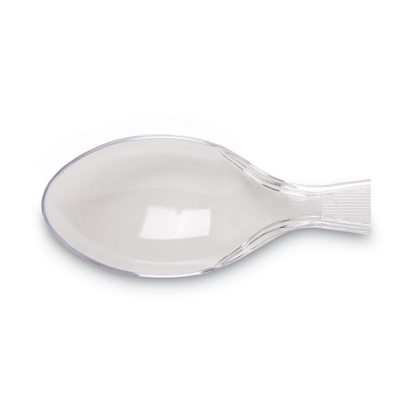 Dixie Plastic Cutlery, Heavyweight Teaspoon, Crystal Clear, 6", 1,000/Carton