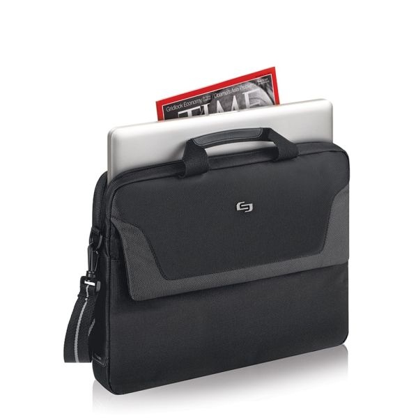 Solo Flatiron Slim Brief With 16" Laptop Pocket, Black