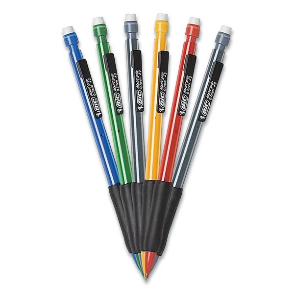 Bic Xtra Comfort Mechanical Pencils, 0.7 Mm, Assorted Barrel Colors, Pack Of 6