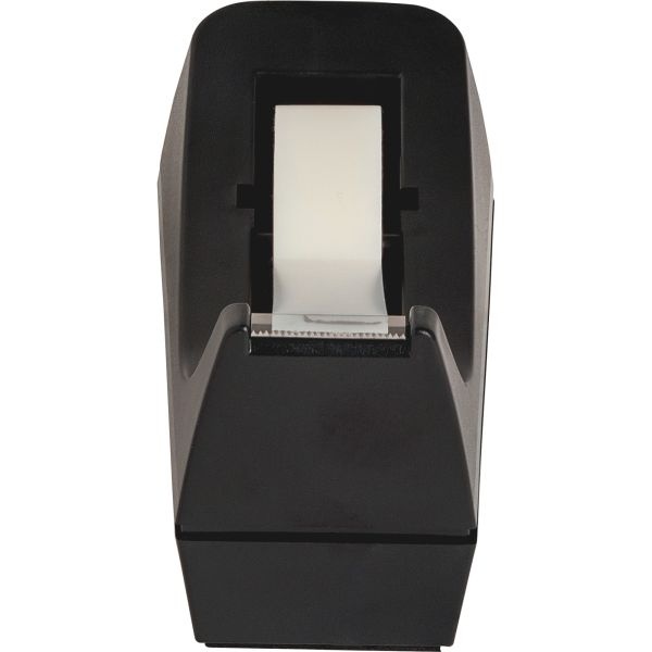 Business Source Standard Desktop Tape Dispenser - 1" Core - Non-Skid Base - Plastic - Black - 1 Each