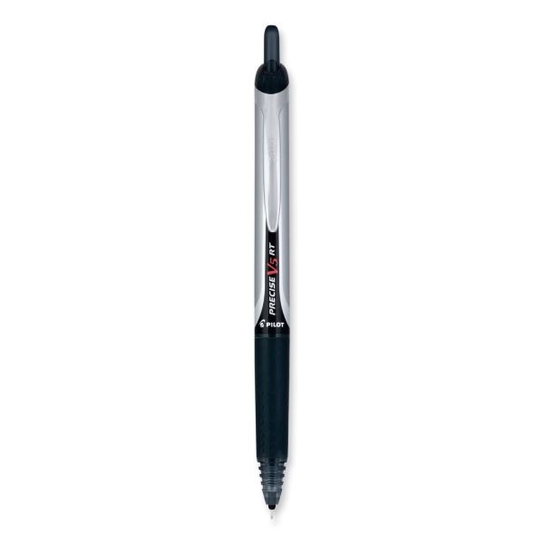 Pilot Precise V5rt Roller Ball Pen, Retractable, Extra-Fine 0.5 Mm, Black Ink, Black Barrel, 30/Pack