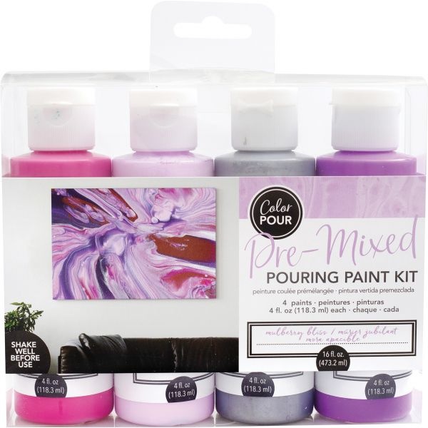 American Crafts Color Pour Pre-Mixed Paint Kit 4/Pkg