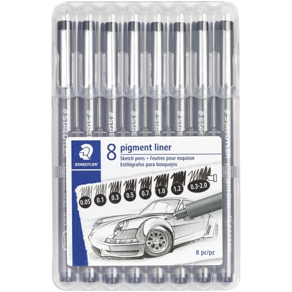 Staedtler 8 Pigment Liner Sketch Pen Set
