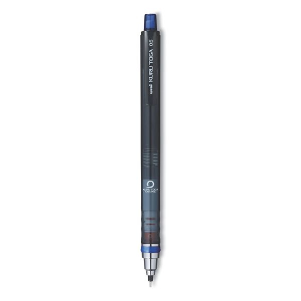 Uniball Kurutoga Mechanical Pencil With Tube Of Lead/Erasers, 0.5 Mm, Hb (#2), Black Lead, Black Barrel