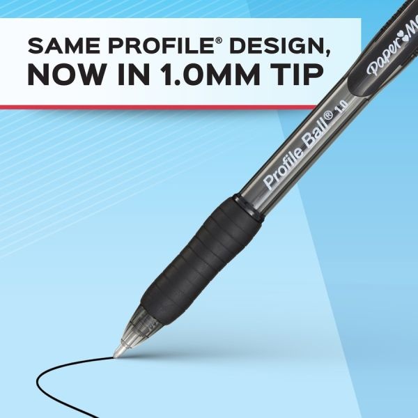Paper Mate Profile Ballpoint Pen, Retractable, Medium 1 Mm, Assorted Ink And Barrel Colors, 4/Pack