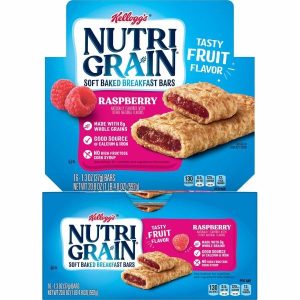 Kellogg's Nutri-Grain Bars, Raspberry, 1.3 Oz, Box Of 16