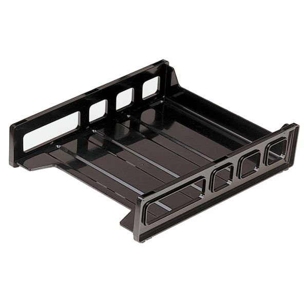 Oic Front-Loading Stackable Desk Tray, Letter Size, Smoke