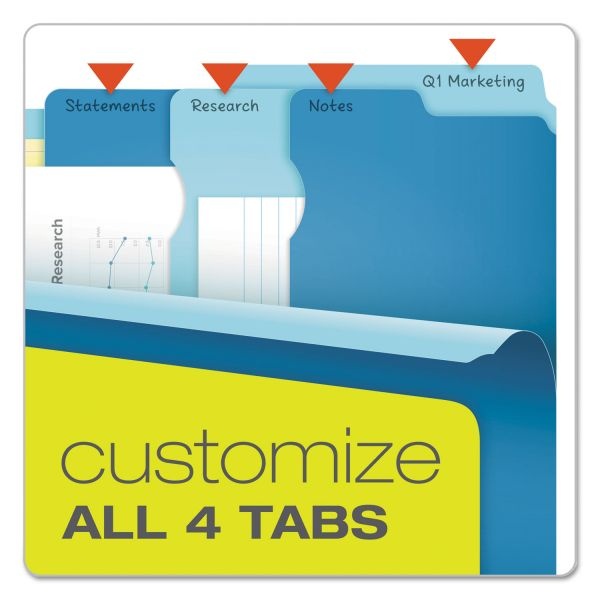 Pendaflex Divide It Up File Folder, 1/2-Cut Tabs: Assorted, Letter Size, 0.75" Expansion, Assorted Colors, 24/Pack