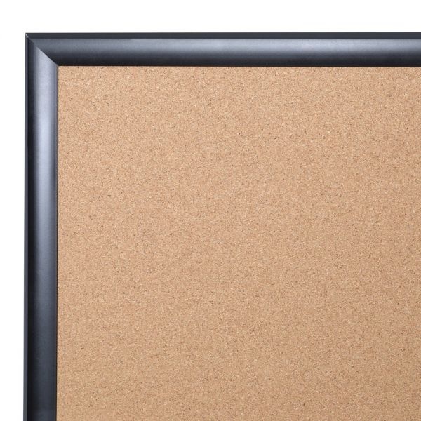 Cork Bulletin Board, 48" X 72", Aluminum Frame With Black Finish