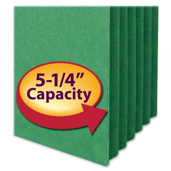 Smead Colored File Pockets, 5.25" Expansion, Letter Size, Green