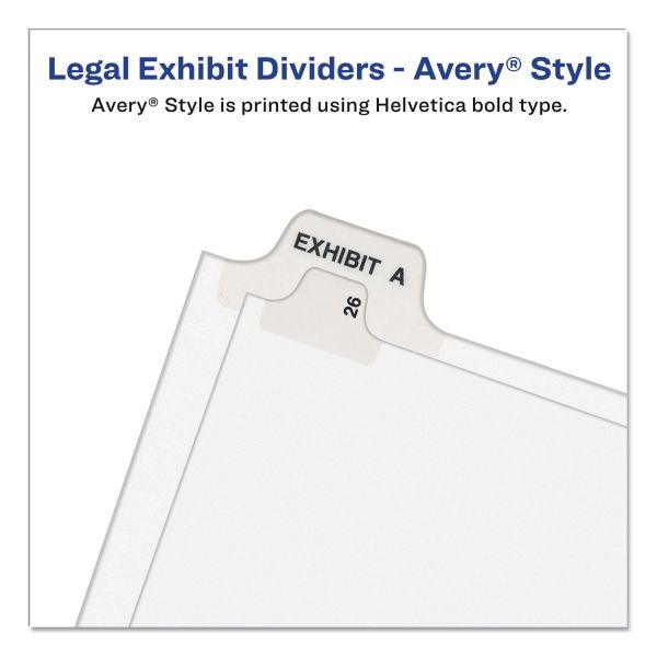 Avery-Style Preprinted Legal Bottom Tab Dividers, 26-Tab, Exhibit Q, 11 X 8.5, White, 25/Pack