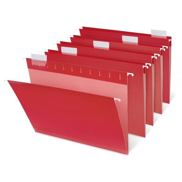 Hanging Folders, Letter Size, Red, Box Of 25