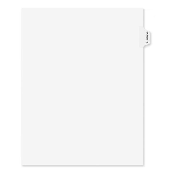 Avery-Style Preprinted Legal Side Tab Divider, 26-Tab, Exhibit V, 11 X 8.5, White, 25/Pack, (1392)