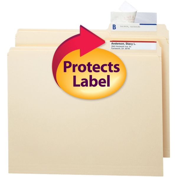 Smead Seal And View Clear Tab Label Protectors, Cll, 3 1/2" X 1 11/16", Box Of 100