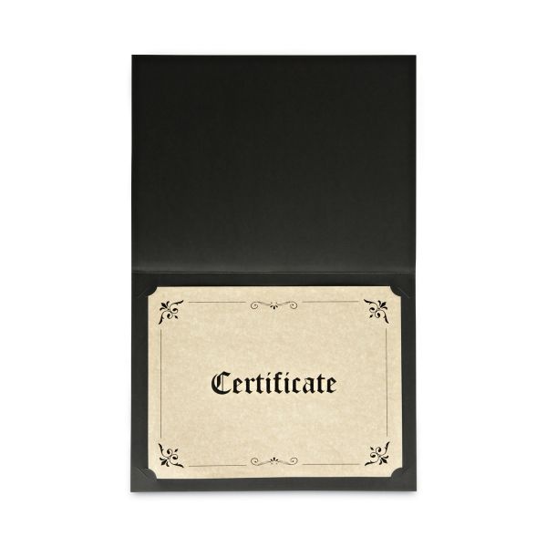 Universal Certificate/Document Cover, 8.5 X 11; 8 X 10; A4, Black, 6/Pack