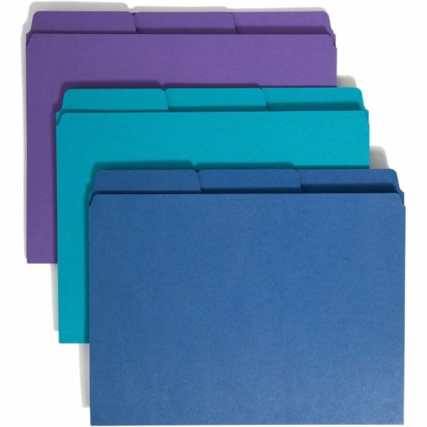 Smead Supertab Organizer Folders, Letter Size, 3/4" Expansion, 1/3 Tab Cut, Assorted Colors, Pack Of 3