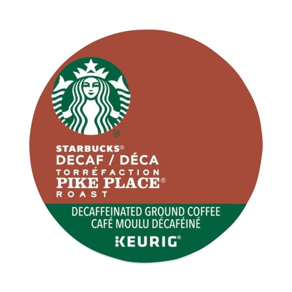 Starbucks Pike Place Decaf Coffee K-Cups Pack, 24/Box