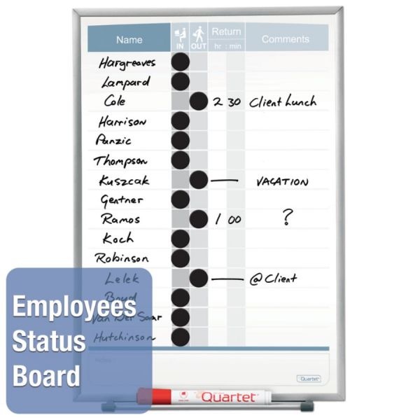 Quartet Matrix 15-Employee In/Out Board