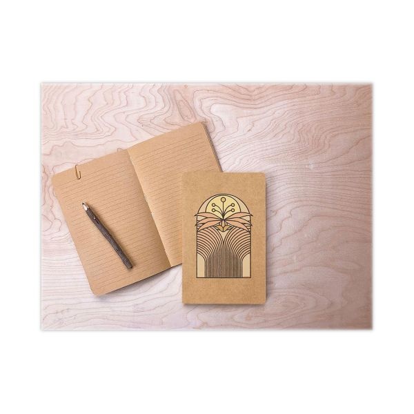 Denik Kraft Layflat Softcover Notebook, Desert Bloom Artwork, Medium/College Rule, Desert Sand/Multicolor Cover, (72) 8 X 5 Sheets