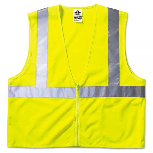 Ergodyne Glowear 8210Z Class 2 Economy Vest, Polyester Mesh, Large To X-Large, Lime