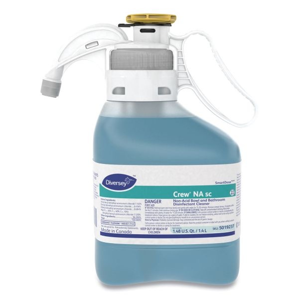 Diversey Crew Non-Acid Bowl And Bathroom Disinfectant Cleaner, Floral, 47.3 Oz, 2/Carton