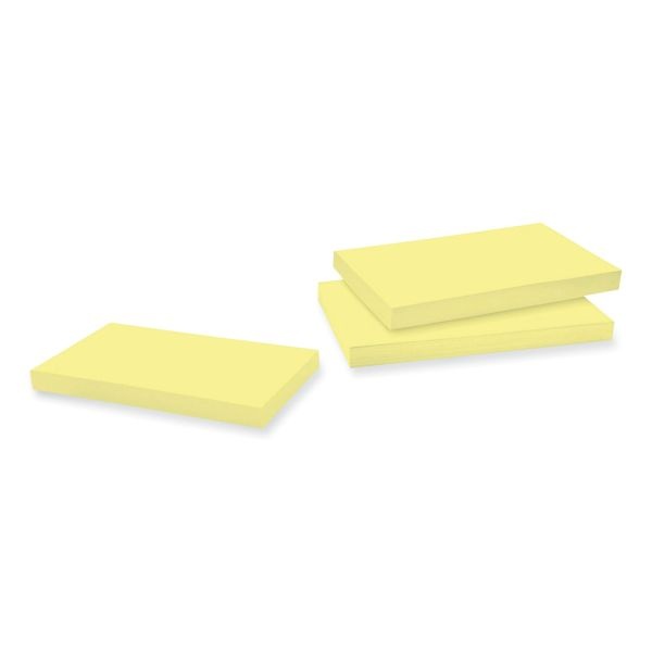 Post-It Notes Super Sticky 100% Recycled Paper Super Sticky Notes, 3" X 5", Canary Yellow, 70 Sheets/Pad, 12 Pads/Pack