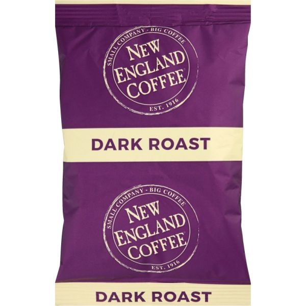 New England Coffee Coffee Portion Packs, French Dark Roast, Each Pack Makes 8 Cups, 24/Box