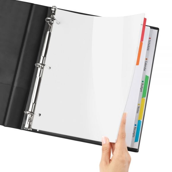 Avery Clear Easy View Durable Plastic Dividers For 3 Ring Binders, 8-1/2" X 11", 5-Tab, Bright Multicolor, 1 Set