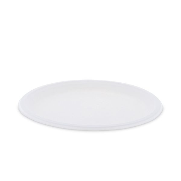 Pactiv Evergreen Earthchoice Fiber-Blend Bagasse Dinnerware, Plate, 10" Dia, Natural, 500/Carton