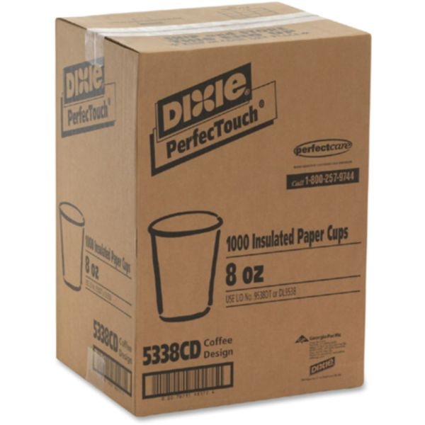 Dixie Perfectouch 8 Oz Insulated Paper Hot Coffee Cups By Gp Pro