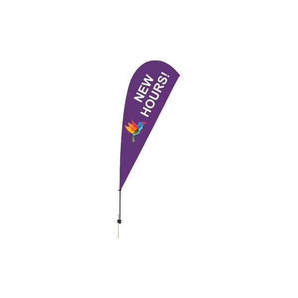 9.5' Teardrop Sail Sign Kit - 2 Sided With Ground Spike (1/Pk)