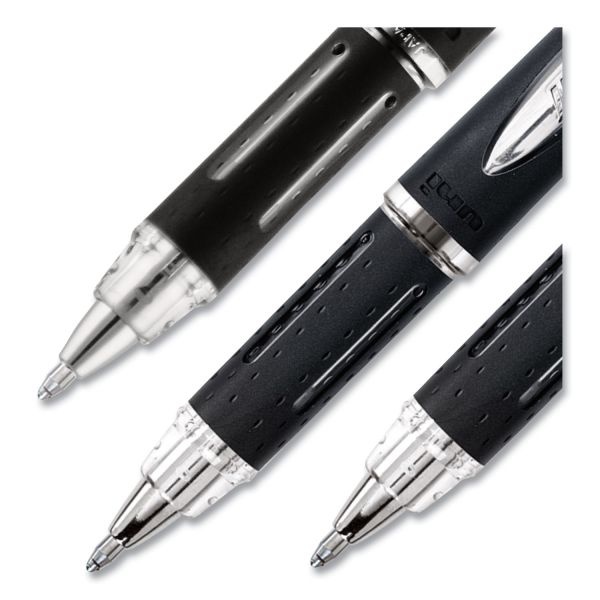 Uniball Jetstream Hybrid Gel Pen, Stick, Bold 1 Mm, Red Ink, Black/Silver/Red Barrel
