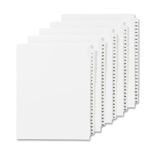 Avery Preprinted Legal Exhibit Side Tab Index Dividers, Avery Style, 10-Tab, 65, 11 X 8.5, White, 25/Pack, (1065)