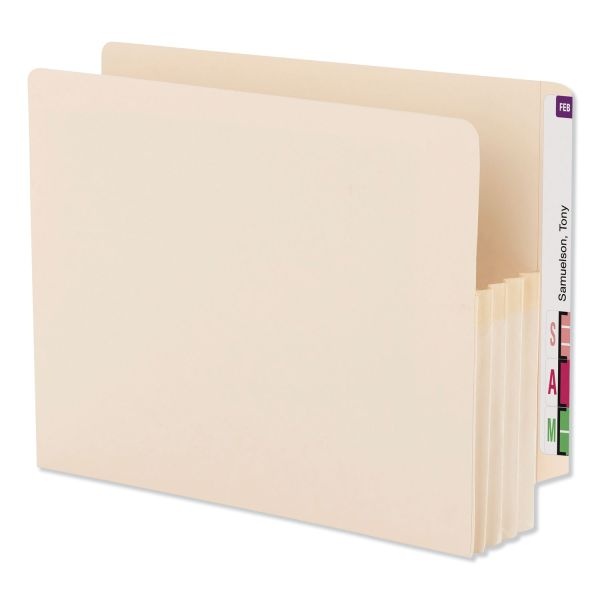 Smead End-Tab File Pockets, Letter Size (8 1/2" X 11"), 3 1/2" Expansion, Manila, Box Of 25