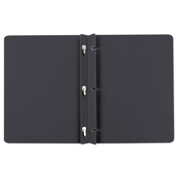 Oxford Title Panel And Border Front Report Cover, Three-Prong Fastener, 0.5" Capacity, 8.5 X 11, Black/Black, 25/Box