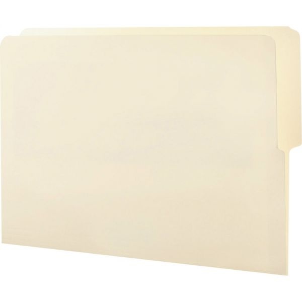 Smead Heavyweight Manila End Tab Folders, 9" High Front, 1/2-Cut Tabs: Top, Letter Size, 0.75" Expansion, Manila, 100/Box