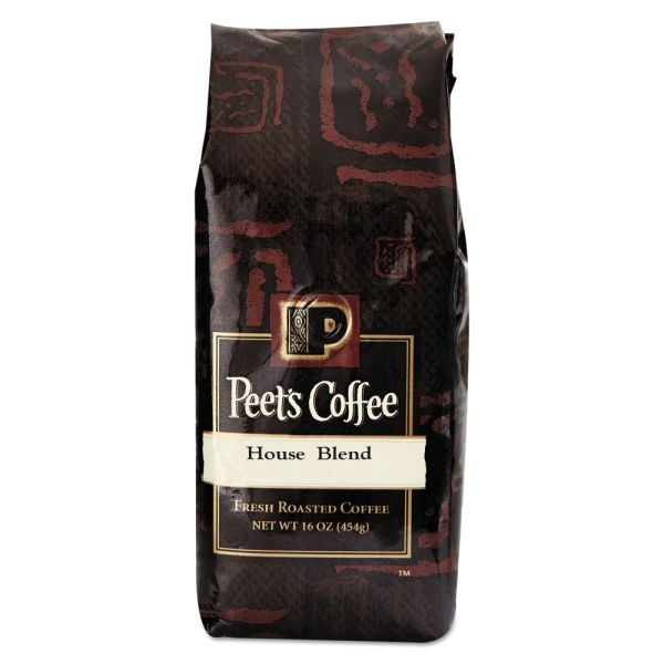 Peet's Coffee & Tea Bulk Coffee, House Blend, Dark Roast, Ground, 1 Lb Bag (Makes About 40 Cups)