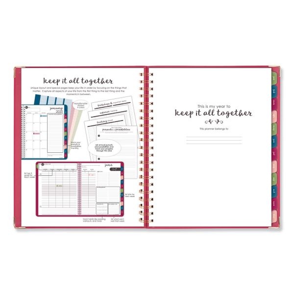 At-A-Glance Harmony Weekly/Monthly Hardcover Planner, 8 1/2 X 11, Berry, 2023 Calendar